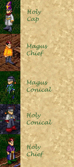 A collection of priest and wizard hats for males